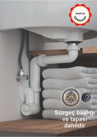 Resim Dallmer Yer Kazandıran Lavabo Sifonu Paslanmaz Delikli Süzgeçli Kolay Temizlenir Koku Önleyici Gider 