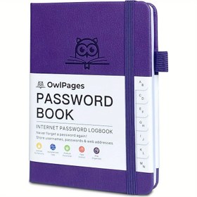 Resim Alfabetik Sekmelerle Şifre Defteri. Yaşlılar İçin Sert Kapaklı Şifre Defteri Notları, İnternet Şifre Defteri Günlüğü, Bilgisayar ve Web Sitesi Girişleri İçin Adres Organizatörü, Cep Boyutu 