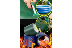 Resim Su Geçirmez Kuvvetli Yapışkanlı Yanmaz Güçlü Dayanıklı Bant Su Borusu Çadır Tente Tamir Bandı - 5 mt 