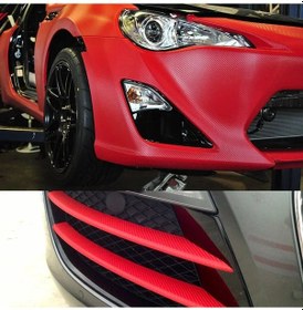 Resim 3d Kırmızı Tırtıklı Desen Hava Kanallı Karbon Folyo 152cmx50cm 