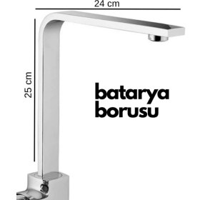 Resim Krom Mutfak Evye Batarya Için Köşeli Su Borusu Paslanmaz ve Eca Uyumlu 25X25 ( Lisinya ) 