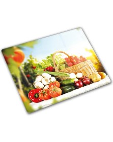 Resim Decorita Sebze Sepeti | Cam Kesme Tahtası - Cam Kesme Tablası | 29cm x 34cm 