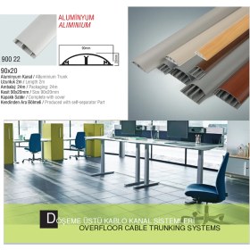 Resim 90X20 Aluminyum Balık Sırtı Kablo Kanalı 