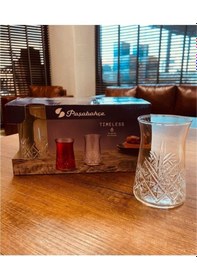 Resim 12'li Timeless Çay Bardağı Kristal Kesme Bardak Sadece Bardak Cam 