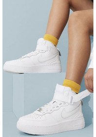 Resim Nike Air Force 1 Mid Af1 Easyon Leather Unisex Sneaker White Hakiki Deri Unisex Günlük Spor Ayakkabı Beyaz Beyaz 