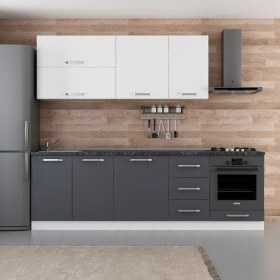 Resim Minar 255 cm Mutfak Dolabı Beyaz Antrasit 255-A6 