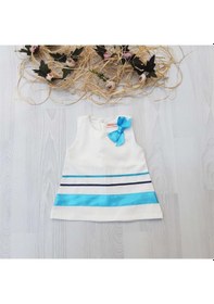 Resim ikokokids Beyaz Kız Bebek Denizci Elbise 