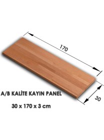 Resim Woodlife Kayın Ahşap Plaka Masif Panel 30 x 170 x 3 cm 
