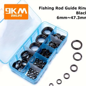 Resim 9KM Olta Kamışı Kılavuz Halkası 28'li/50'li/100'lü/150'li Aşınmaya Dayanıklı Seramik Halka Kamış Tamir Yedek Parça Seti, Takım Kutusu Temel Malzemeleri,Balıkçılık Ekipmanı Bakımı,Pürüzsüz Çizgi Kılavuzları,Uzun ömürlü yüzükler,Yüksek kaliteli seramik,Açık Hava Sporcuları,Balıkçılık Tutkunları 