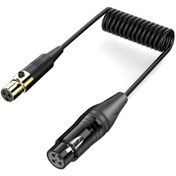 Resim Mini Xlr Dişi - Xlr Dişi Ses Mikseri Mini Mikrofon Sarmal Ses Kablosu, Uzunluk: 0.5m Siyah 