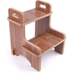 Resim Rozitoys Ahşap Montessori Eğitici Kaymaz Çocuk Basamak - Tabure Banyo - Lavabo Merdiven Yükseltici 
