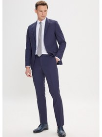 Resim AC&Co / Altınyıldız Classics Erkek Lacivert Slim Fit Dar Kesim Mono Yaka Takım Elbise Lacivert 
