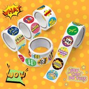 Resim 2.54cm/1000 adet/rulo Ödül Stickerları, El Yapımı İngilizce Övgü Dekoratif Zarf ve Tebrik Kartı Süsleme Etiketi 