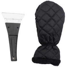 Resim Sones Kalın Su Geçirmez Kar Temizleme Küreği Araba Sıcak Eldiven Siyah 