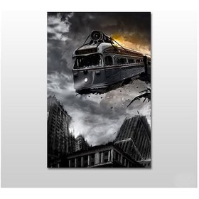 Resim Tren Kazası Kanvas Tablo 140x70 