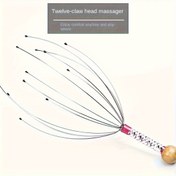Resim Bir Şık El Yapımı Hediye, Rastgele Renklerde Bir Masaj Octopus Cihazı ile Birlikte, Rahat ve Konforlu Bir Şekilde Tatil Hediyesi ve Rahatlatıcı Bir Kafa ve Boyun Masajı İçin Mükemmel Bir Paslanmaz Çelik Kafa ve Boyun Masajı 