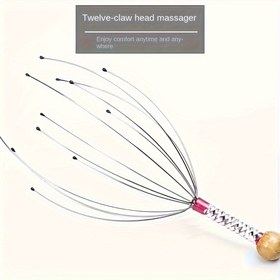 Resim Bir Şık El Yapımı Hediye, Rastgele Renklerde Bir Masaj Octopus Cihazı ile Birlikte, Rahat ve Konforlu Bir Şekilde Tatil Hediyesi ve Rahatlatıcı Bir Kafa ve Boyun Masajı İçin Mükemmel Bir Paslanmaz Çelik Kafa ve Boyun Masajı 