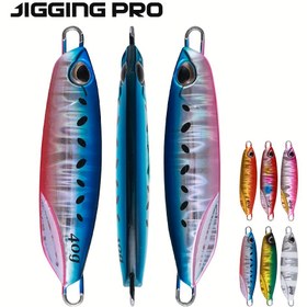 Resim JIGGING PRO Tuzlu Su Balıkçılık Yemleri - 20g, 30g, 40g, 60g, 80g Yavaş Pitch Jig'ler, Bass, Pike, Walleye için Kabartmalı Bıçak ve Üç Çengelli saç tokası ile - Sahil Atışı için İdeal, Kurşun Malzeme, Şükran Günü için Mükemmel 
