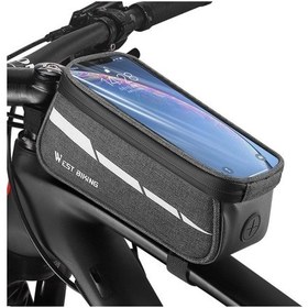 Resim West Biking 7'' Bisiklet Cep Telefonu Gidon Çantası Siyah Gri Gri - Siyah 