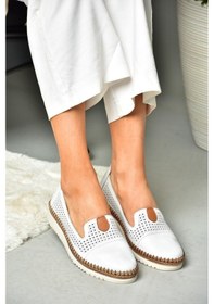 Resim Fox Shoes P555500103 Beyaz Hakiki Deri Kadın Ayakkabı 001 