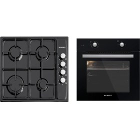 Resim Kumtel 2'li Ankastre Set (KO-B66-S2 Siyah Ankastre Fırın + KO-410 BF Siyah Ankastre Ocak) 
