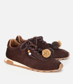 Resim Hotiç Kadın Süet Deri Kahverengi Aksesuar Detaylı Spor Ayakkabı 