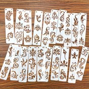 Resim 20 yeniden kullanılabilir vintage çiçek desenli kaş şablonu - zarif sarmal ve yaprak detaylı, fildişi plastik tasarım, sahne ve Hanfu görünümü için uygun 