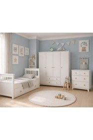 Resim Koza %100 MDF Bonnie Mega Mini Beyaz Bebek Odası 