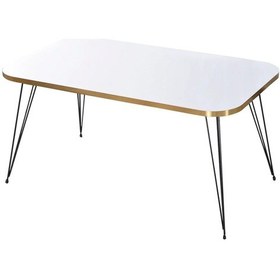 Resim Uslucan Alışveriş Zigon Sehpa Ve Orta Sehpa Kr Set Siyah Tel Ayak Altın Beyaz Çok Renkli 