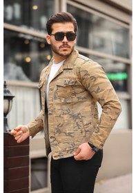 Resim Serseri Jeans Koyu Haki Erkek Kot Ceket Çok Renkli 
