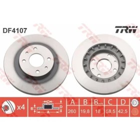 Resim Trw TRW-DF4107 Ön Fren Aynası Vega 110-11216V95 260×19.8×4DLX... 