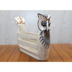 Resim MiraLive Ahşap Baykuş Gazetelik 