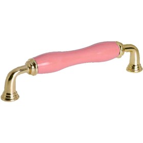 Resim Porcellana Perla Porselen Kulp-dolap-çekmece-mobilya-mutfak Dolabı-çocuk Odası-safir128mm(12,8CM)-altın-pembe-stk5261 