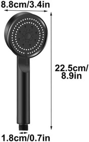 Resim Dark Duş Başlığı Seti - 175 cm Siyah Spiral Banyo Duş Hortumu + 5 Fonksiyonlu Yüksek basınçlı Su Tsarruflu Siyah El Duşu 