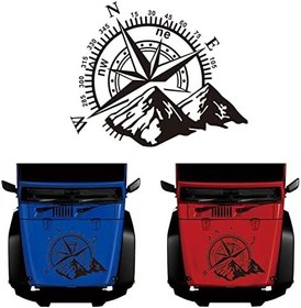 Resim burko Dağ Pusula Çıkartmaları Çıkartması, Su Geçirmez Vinil Oto Gövde Yan, Pencere, Kaput Çıkartması Jeep Wrangler S için Araba Çıkartmaları 