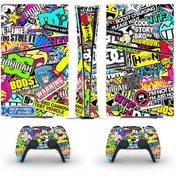 Resim Kt Grup Sticker Bomb Playstation 5 Slim Disk Versiyon Sticker Kaplama Seti 