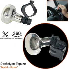 Resim Carub Direksiyon Çevirme Topuzu Metal Lüks Krom BR2052215 