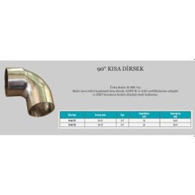 Resim Emt Boru Kısa Tip 90 Derece Dirsek 
