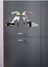 Resim M3 Decorium Topuklu Ayakkabı Ayna Gümüş 