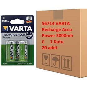 Resim Varta 3000mah 20li Şarjlı C Pil 