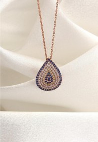 Resim In Love Zirkon Taşlı Nazar Boncuğu Gümüş Kolye Inlove Gümüş Kolye 