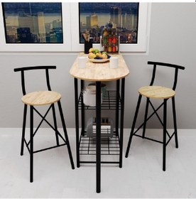 Resim Mutfak Bar Masa Sandalyebar Sandalye 2 Kişilik Atlantik Çam 1311 