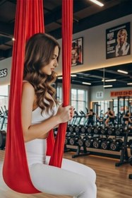 Resim Bundeba Yoga Fly Hamağı +Plus Esnek Hamak, Antigravity Askılı Yoga Denge Spor Aleti 