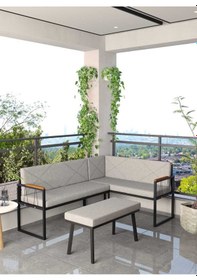 Resim Mygusi Mygusi Src Balkon, Bahçe, Cafe, Köşe Takimi Gri 