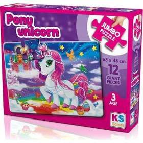 Resim Ks Games Pony Unicorn 12 Parça Jumbo Boy Puzzle 