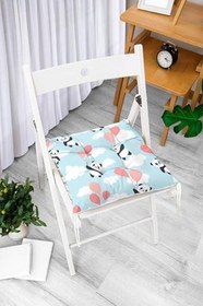 Resim RealHomes Balonlu Panda Tasarımlı Dijital Baskılı Modern Pofidik Sandalye Minderi, Pofi-1086 