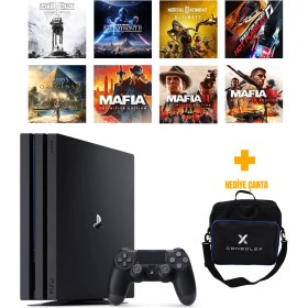 Resim Sony PlayStation 4 Pro 1TB + 8 Dijital Oyun + Tek Kol + ConsoleX Çanta (Yenilenmiş) 