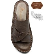 Resim Hakiki Gerçek Deri Erkek Terlik Hafif Terlik Deri G Şır Kahve G Şır Kahve 