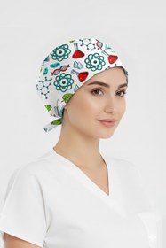 Resim ÇİZGİ MEDİKAL Hipotez Desenli Bone (Cotton Likra Kumaş) 