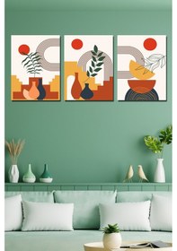Resim No77decor Bohem Tarzı Sanatsal Dijital Baskı Tablo Seti 